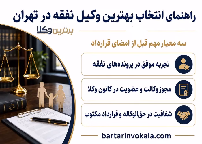 راهنمای انتخاب بهترین وکیل نفقه در تهران