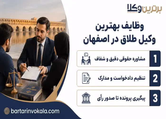 وظایف بهترین وکیل طلاق در اصفهان