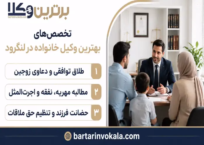 تخصص های بهترین وکیل خانواده در لنگرود
