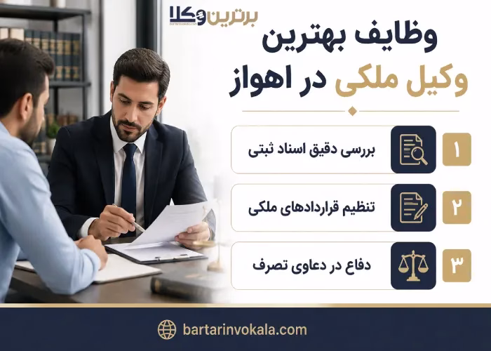 وظایف بهترین وکیل ملکی در اهواز